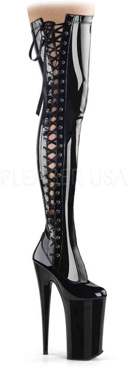 EU 35 = US 5 | BEYOND-3050 | **10 Heel, 6 1/4 PF Side-Slit Thigh High Boot, Side Zip